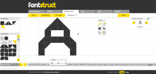 Screenshot of FontStruct website font building