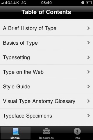 Screenshot of contents