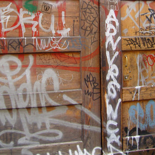 Graffiti on a door